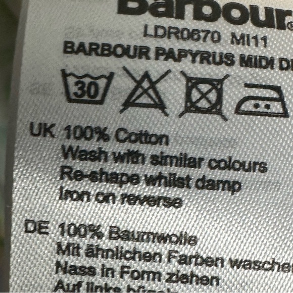 Barbour Papyrus Palm Print Cotton Sundress  Sz: 12 - Picture 8 of 9